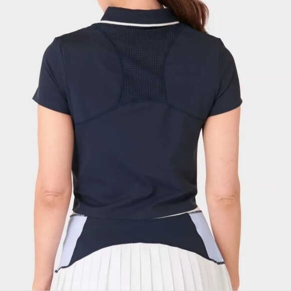 Sweaty Betty Power Tennis Navy Polo Shirt Size Large Preppy Tennisprep - Picture 7 of 7